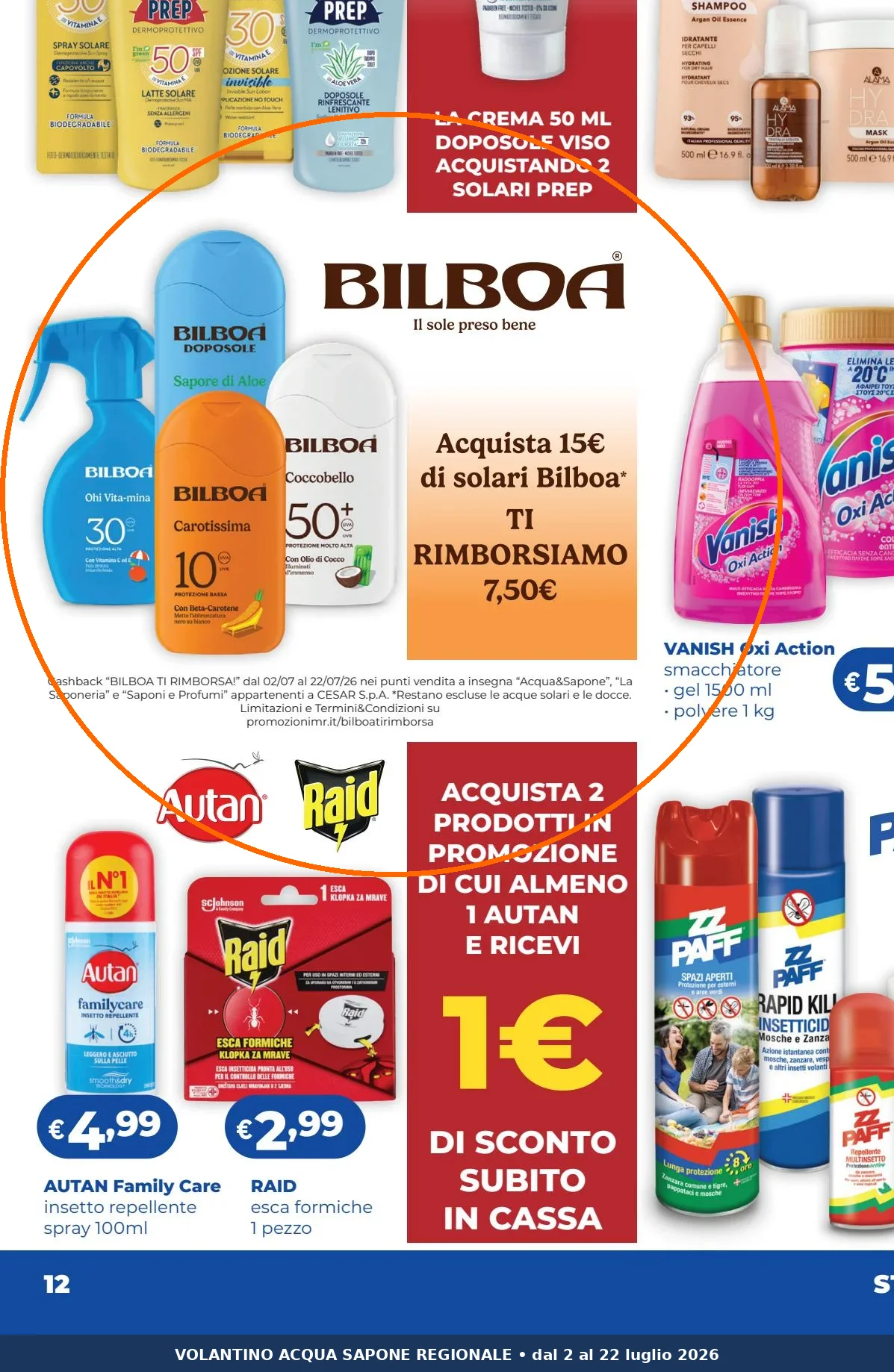 Ritaglio volantino Acqua & Sapone - Offerta Ritaglio pag12 bilboa valida dal 02/07 al 22/07