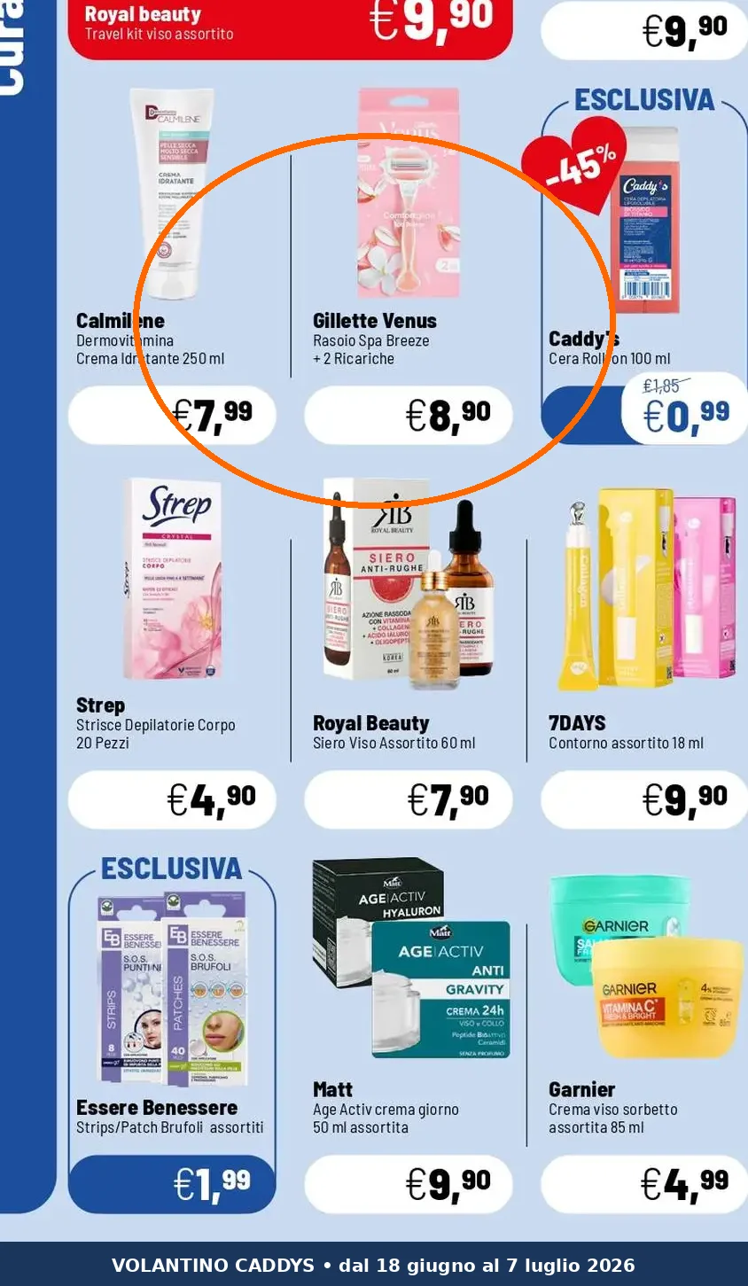 Ritaglio volantino Caddy's - Offerta Caddys ritaglio pag04 gillette venus valida dal 18/06 al 07/07