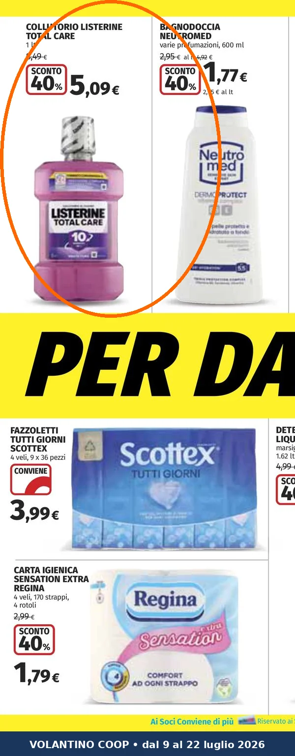 Ritaglio volantino Coop - Offerta Ritaglio pag05 listerine valida dal 09/07 al 22/07