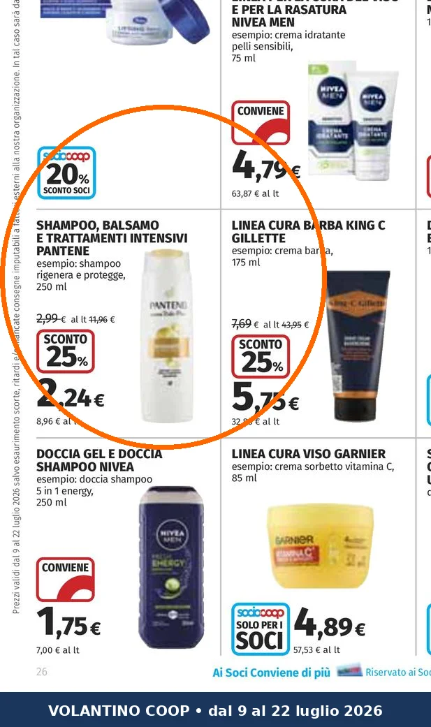 Ritaglio volantino Coop - Offerta Ritaglio pag26 pantene valida dal 09/07 al 22/07