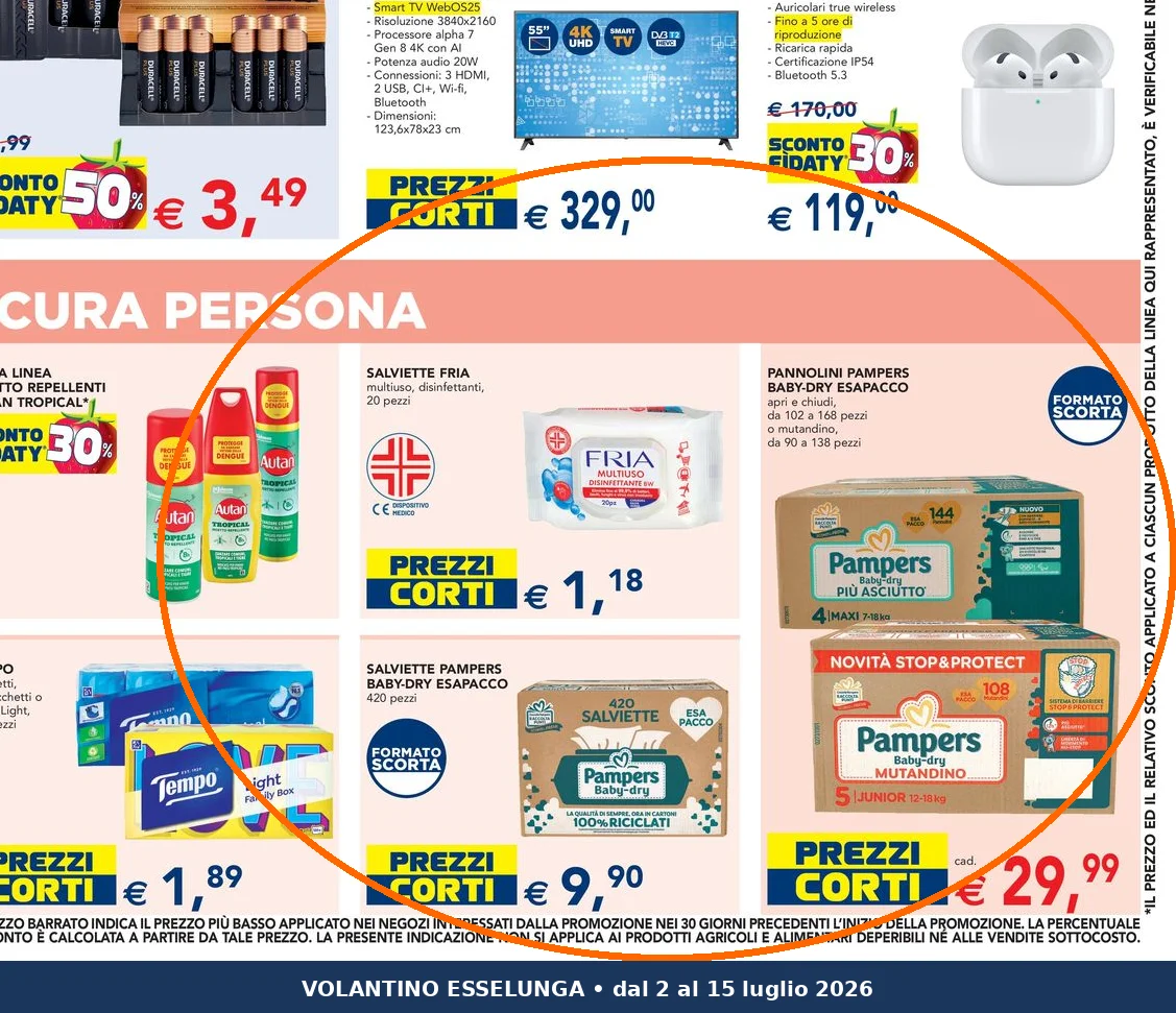 Ritaglio volantino Esselunga - Offerta Ritaglio pag16 pampers valida dal 02/07 al 15/07