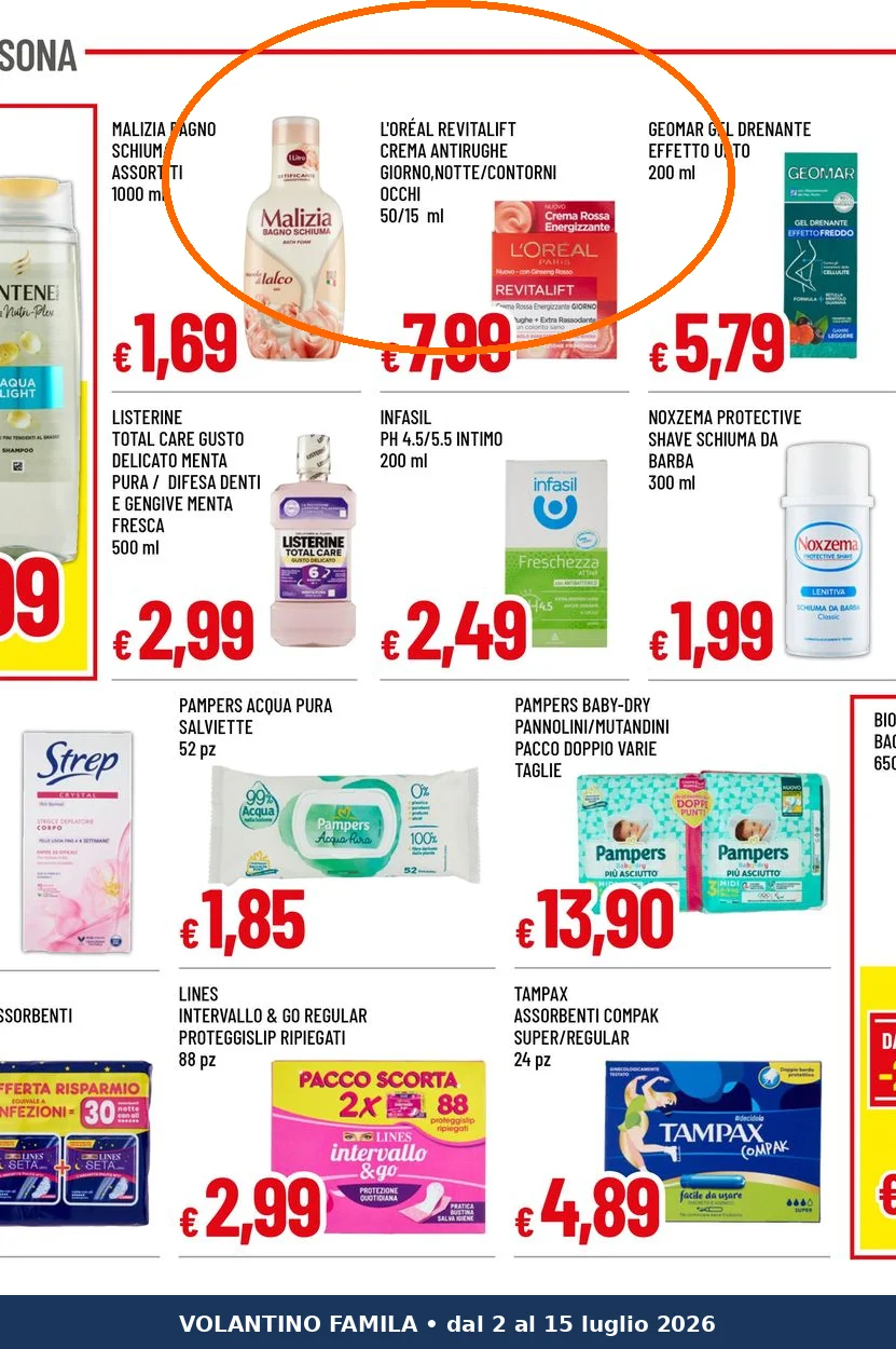 Ritaglio volantino Famila - Offerta Ritaglio pag18 l oréal valida dal 02/07 al 15/07