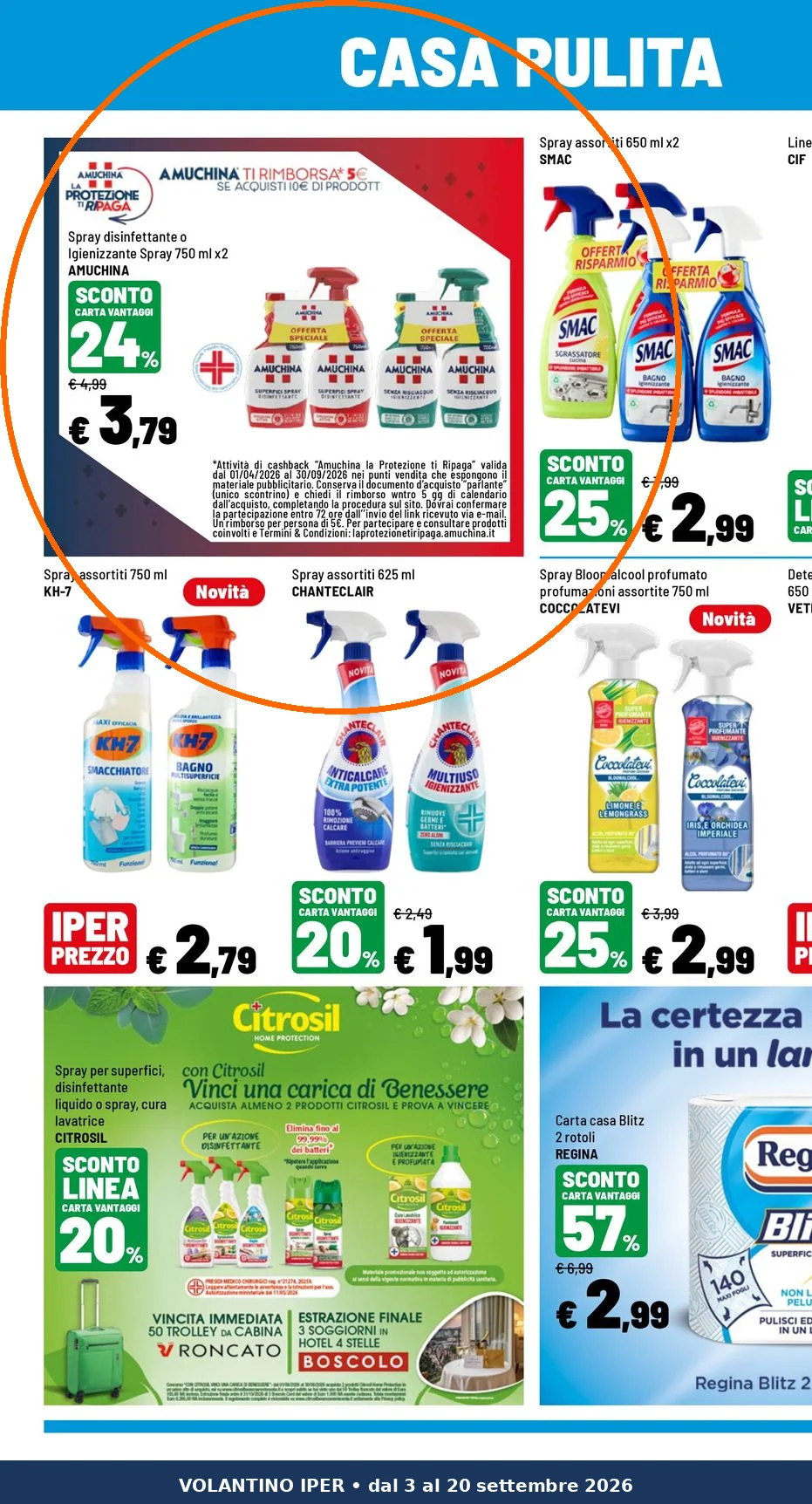 Ritaglio volantino Iper La grande i - Offerta Ritaglio pag07 amuchina valida dal 03/09 al 20/09