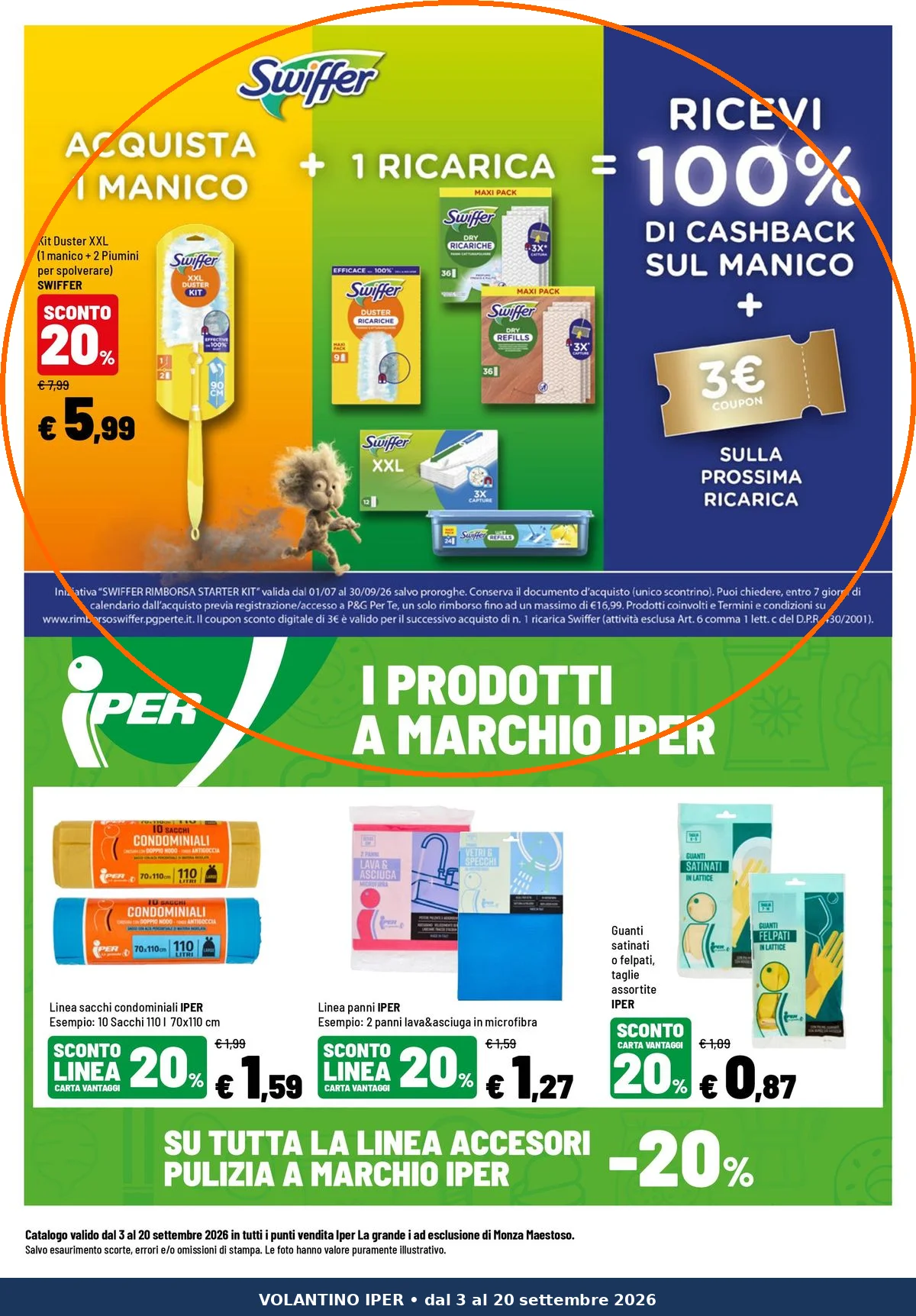Ritaglio volantino Iper La grande i - Offerta Ritaglio pag16 swiffer valida dal 03/09 al 20/09