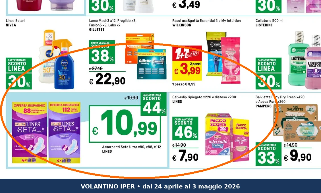 Ritaglio volantino Iper La grande i - Offerta Ritaglio pag23 lines valida dal 24/04 al 03/05