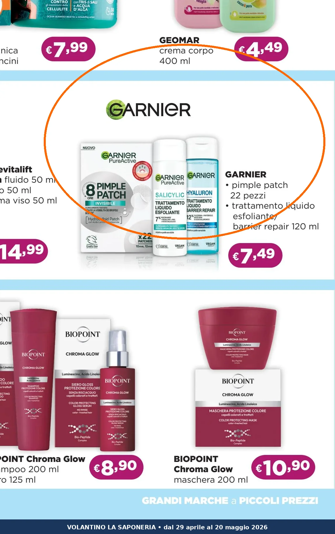 Ritaglio volantino La Saponeria - Offerta Ritaglio pag04 garnier valida dal 29/04 al 20/05