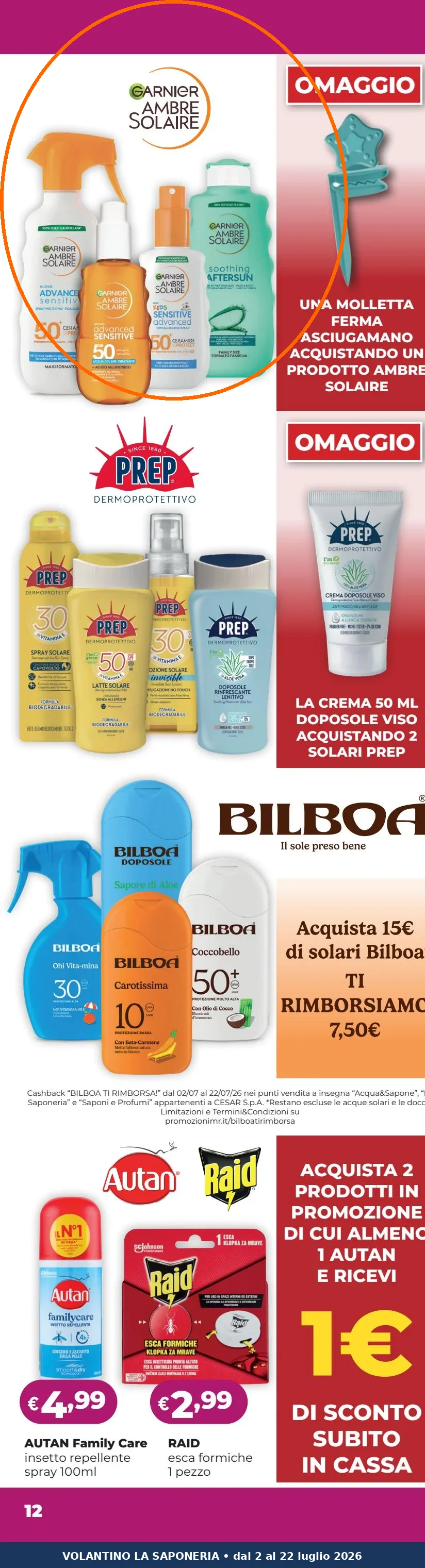 Ritaglio volantino La Saponeria - Offerta Ritaglio pag12 garnier valida dal 02/07 al 22/07
