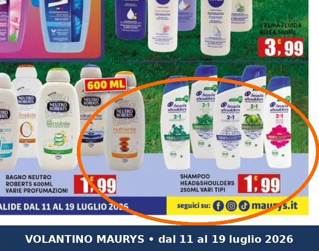 Ritaglio volantino Maury's - Offerta Ritaglio pag12 head valida dal 11/07 al 19/07