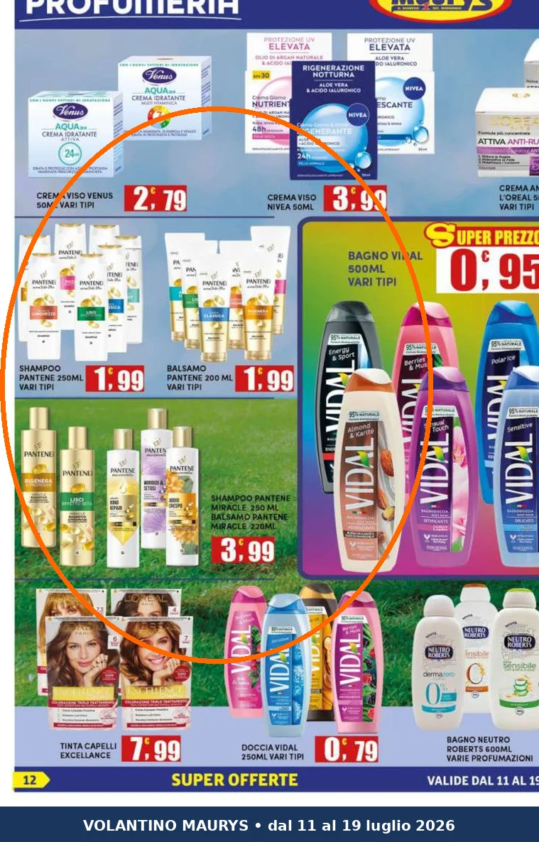 Ritaglio volantino Maury's - Offerta Ritaglio pag12 pantene valida dal 11/07 al 19/07