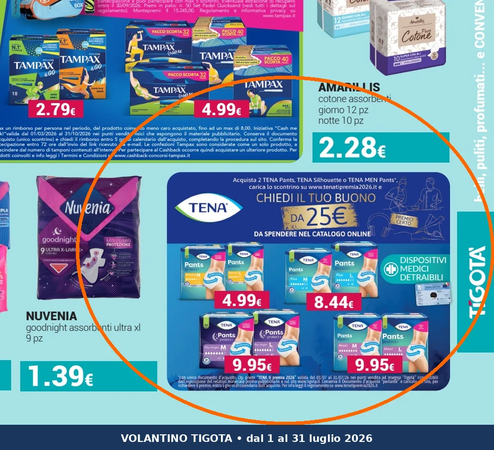 Ritaglio volantino Tigotà - Offerta Tigota ritaglio pag13 tena valida dal 01/07 al 31/07