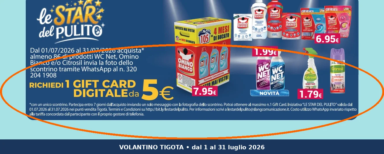 Ritaglio volantino Tigotà - Offerta Tigota ritaglio pag18 star del pulito valida dal 01/07 al 31/07