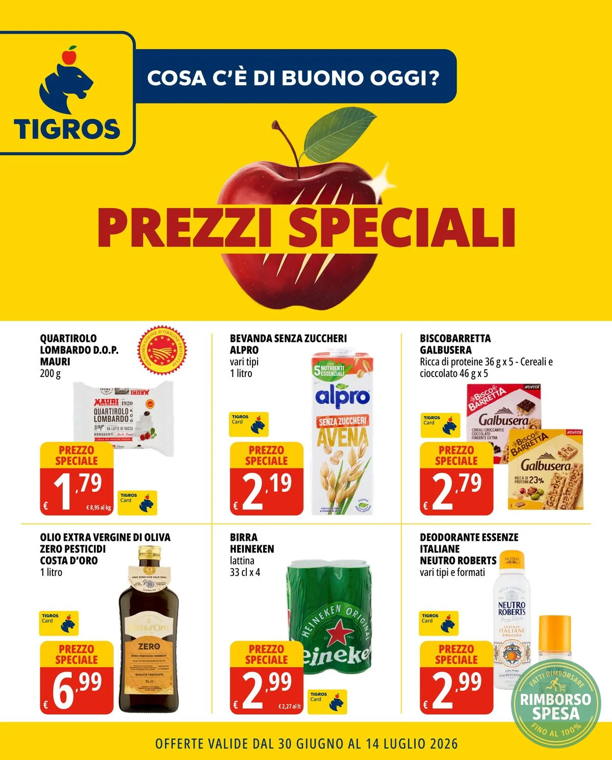 Ritaglio volantino Tigros - Offerta Copertina Tigros valida dal 30/06 al 14/07