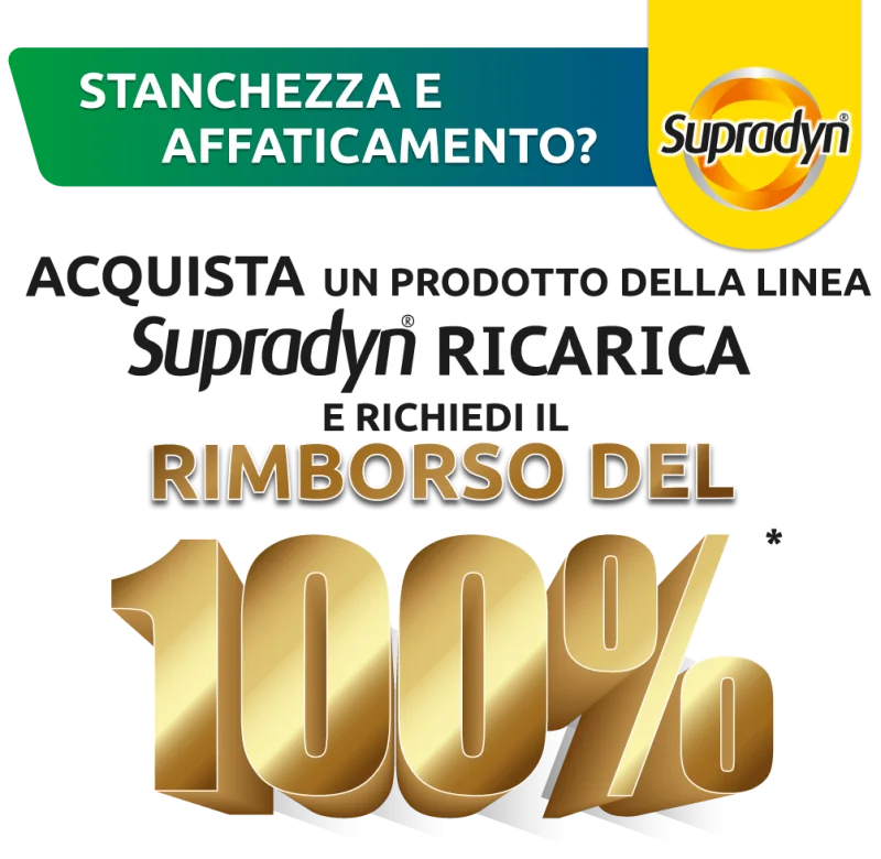 Supradyn ti rimborsa il 100% dell'acquisto!
