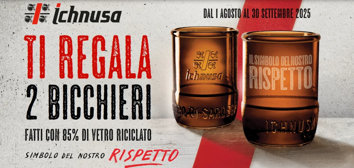 ICHNUSA ti regala due bicchieri in vetro riciclato!