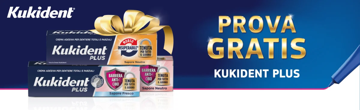 Kukident Plus ti rimborsa il 100% del tuo acquisto!