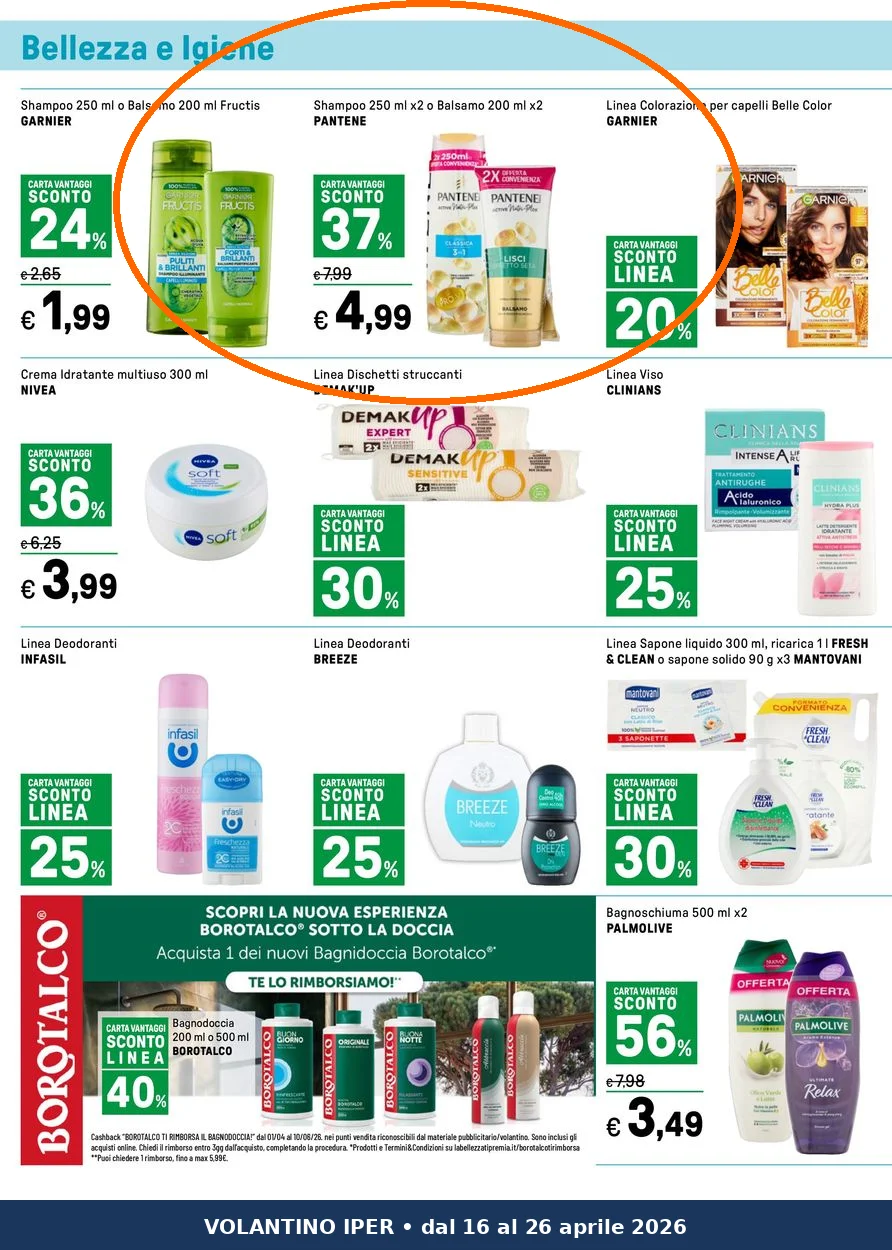 Ritaglio volantino Iper La grande i - Offerta Pantene