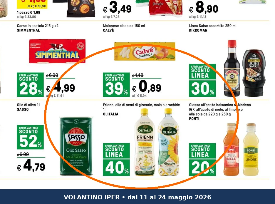 Ritaglio volantino Iper La grande i - Offerta Frienn