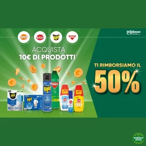 Risparmia con SCJ: rimborso 50% su Raid, Autan, Baygon e Off!