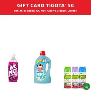 WC Net, Omino Bianco e Citrosil ti Regalano una Gift Card Tigotà da 5 Euro