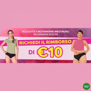 Nuvenia ti Rimborsa 10 euro su 2 Mutandine Mestruali